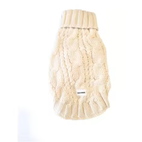 Jersey de lana para perro. Lana. Elástico, con cuello alto y con mangas. Color Beige. Marca Lila Dogs - 1