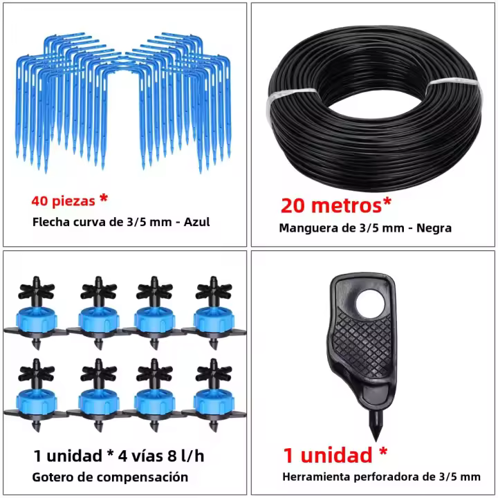 Sistema De Riego Por Drip Para Jardín Y Maceteros Con Transmisor 2-Maneras Y 4-Maneras 3/5mm Arrow Verde Herramienta De Jardinería - 1
