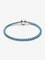 Pandora - Pulsera de Cadena de serpiente con Cordón Azul-Plata de Lei - details 0