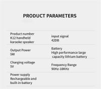 Máquina De Karaoke Con Micrófono Inalámbrico K12 Bluetooth Altavoz HIFI Estéreo LED Colorido RGB Para Fiestas En Casa Y Exteriores - details 23