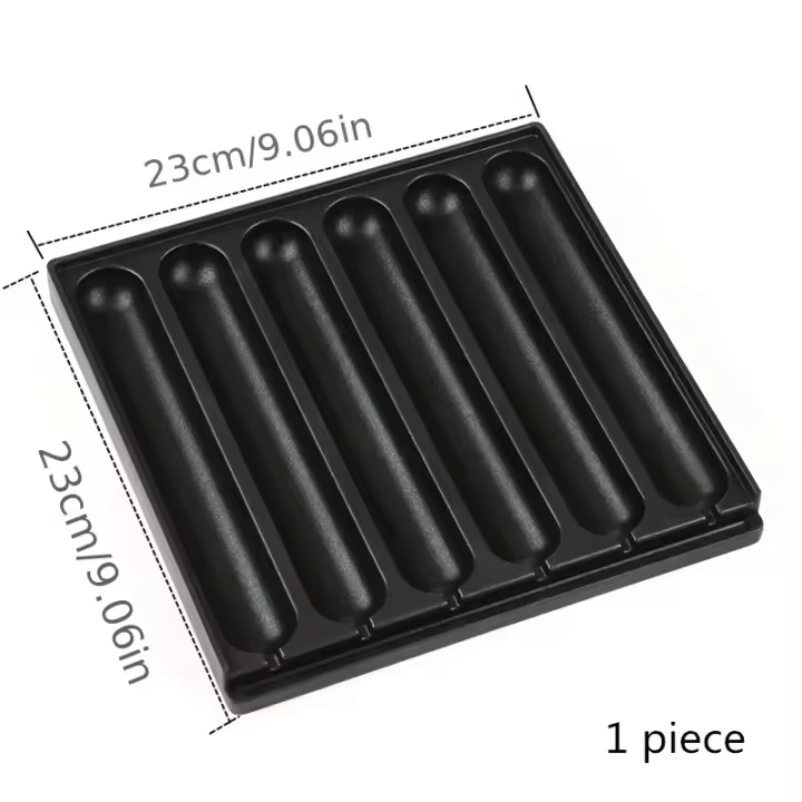 Sartén para salchichas de 6/10 rejas para uso interno y exterior plato molde para hot dogs para fiestas de BBQ en casa - 1