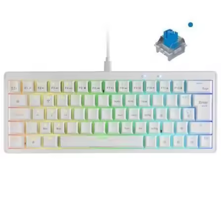 Teclado Gaming Mecánico Mars Gaming MKMINIPRO/ Switch Azul/ Blanco - 1