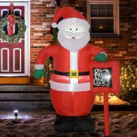 HOMCOM Papá Noel Hinchable con Cartel Navidad Hinchable con 3 Luces LED e Inflador Eléctrico Decoración Navideña para Exteriores Interiores 120x65x180 cm Multicolor - details 1