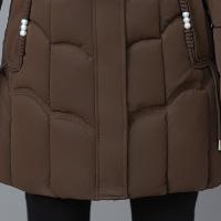 Abrigo De Invierno Para Mujer Con Capucha Acolchado Y Bolsillos Cremallera Cierre De Cremallera Material De Algodón Y Poliéster Estilo Casual - details 3