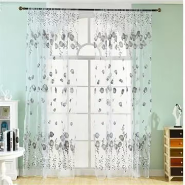 Cortinas De Tulle Modernas Y Sencillas Para Sala Dormitorio Y Cocina Tejido Suave Y Cómodo Transmite La Luz Ventana - 1
