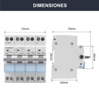 Interruptor de transferencia Manual 63A 4P + 4P MTS AC. Automático Disyuntor Magnetotérmico de Cambio Modular. Conmutador - details 5