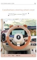 Funda Para Volante De Coche De Peluche Capibara Cartoon Caliente No Esmerilado Universal Para Manillar Invernal Antideslizante - details 0