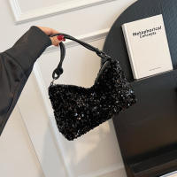 Bolso De Hombro Negro Con Brillo De Pimienta Estilo Casual Chic Diseño Unisex Bolso Cruzado Para Mujer Con Cierre De Cremallera - details 3