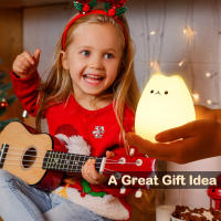 Lámpara Nocturna De Gato Lindo Para Niños 7 Colores Control Por Toque Ahorro De Energía LED Regalos Lindos Para Niñas Y Niños Luz De Dormitorio De Silicona - details 17