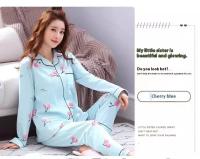 Conjunto De Pijamas Para Mujer De Cuatro Estaciones Con Cuello En V Y Pantalones Largos Estampado a Cuadros Y Rayas 2 Piezas Ropa De Dormir Casual - details 1