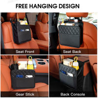 Organizador De Asiento Del Coche SEAMETAL Universal Bolsa De Almacenamiento Plegable Para Teléfono Paraguas Pañuelo Portátil De Cuero PU Negro Resistente Al Agua - details 6