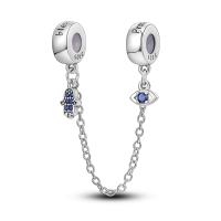 Cadenas De Seguridad De Plata Esterlina 925 Con Estrellas Luna Y Girasoles Pulseras DIY Accesorios De Joyería Espaciadores Cadena De Seguridad Para Pulseras Originales - details 5