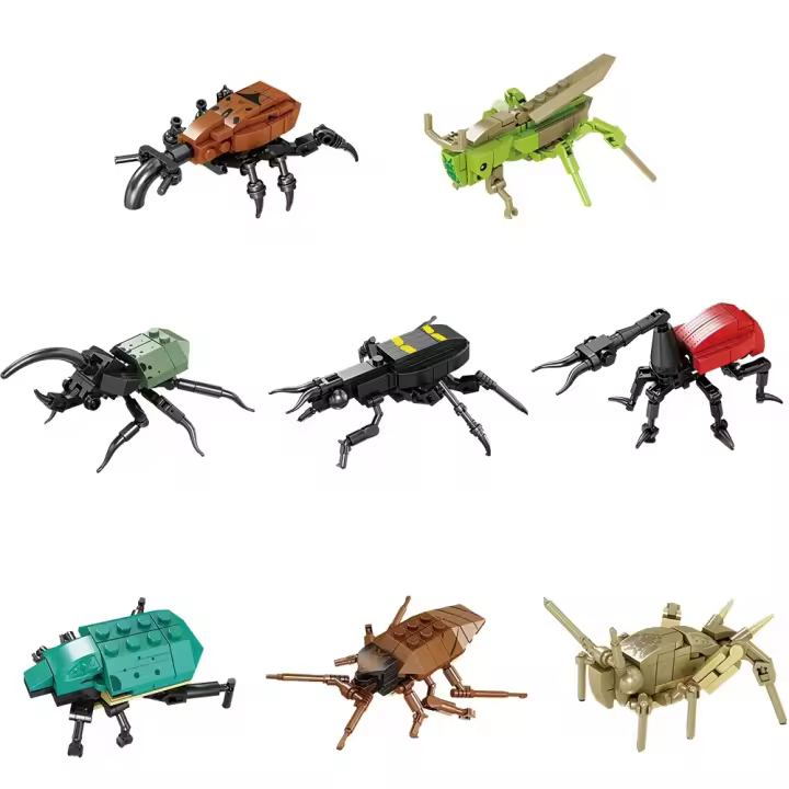 Juguetes De Bloques De Construcción Para Niños Set De Insectos Locustos Coleccionables Duraderos Modelo De Carabida Y Otras Blattodea - 1