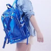 Mochila Transparente De Moda Impermeable Para Niñas Y Adolescentes Material PVC Bolsa Escolar Con Cierre De Cremallera - details 1