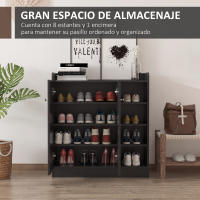 HOMCOM Zapatero Armario Madera Mueble Zapatero Gabinete 2 Puertas 4 Estantes Baldas Interiores Ajustables 83x30x90cm - details 3