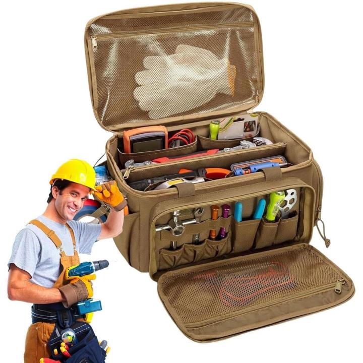 Tool bag - tool organizer - 14 inch (35.5 cm) bag - tool carrying bag - durable - with non-slip base - for carpenters and repairmen - ideal for occasional work and diy enthusiasts -
