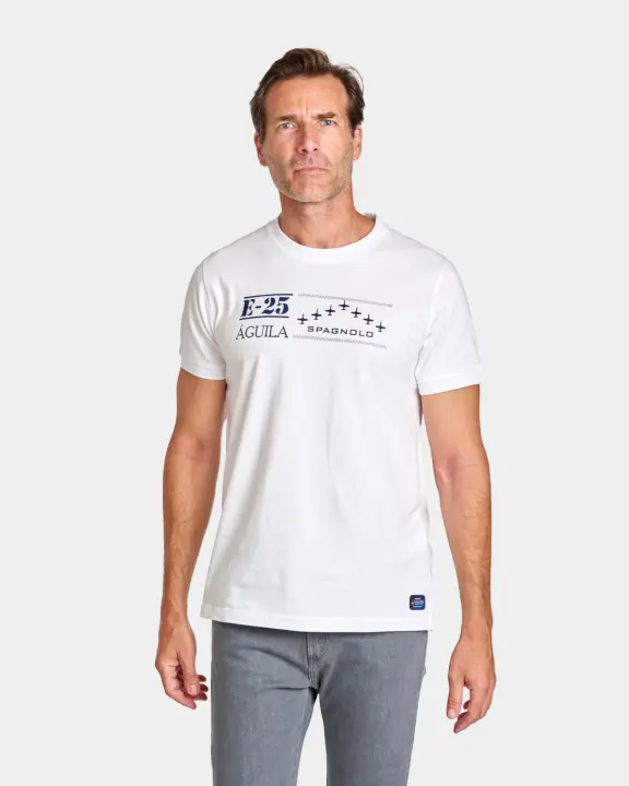 CAMISETA DE HOMBRE LISO BLANCO LOGO PATRULLA AGUILA MANGA CORTA BLANCO - 1