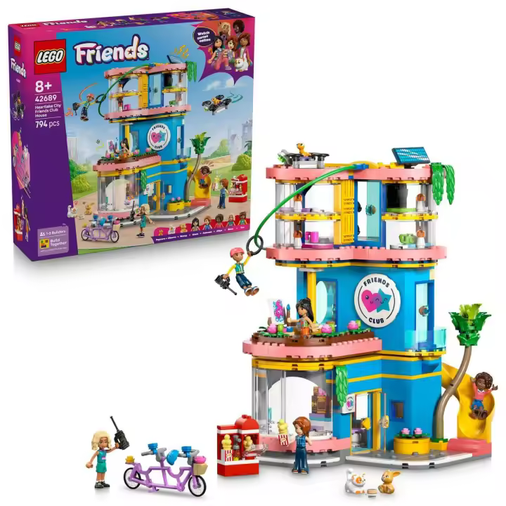 [PREVENTA] LEGO® 42689 Friends Club Friends HLC Set de Construcción con 5 Minipersonajes, Gato, Geco y Conejita para Niñas y Niños a Partir de 8 Años - 1