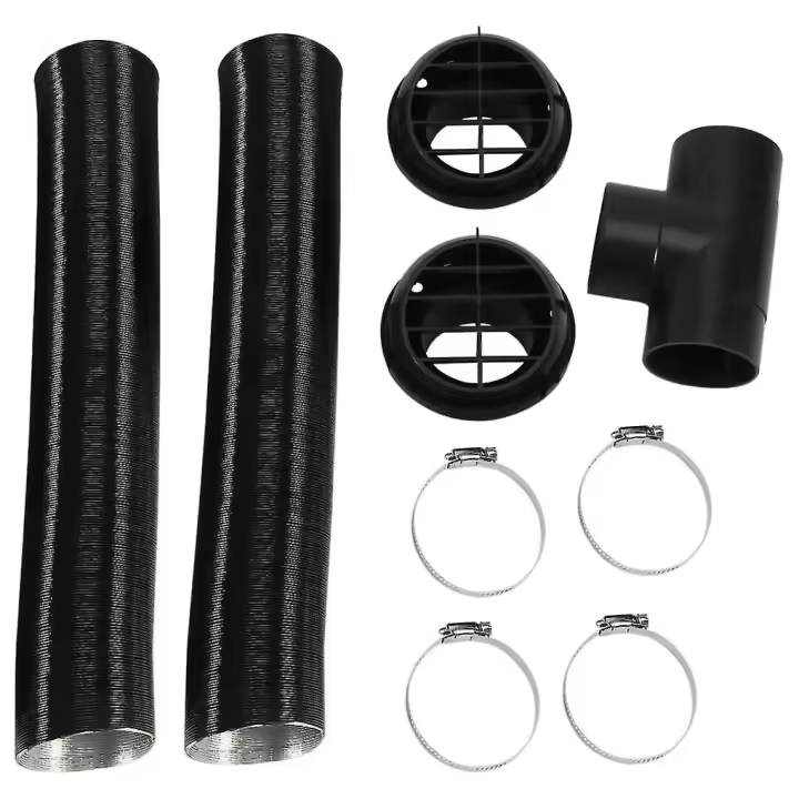 60mm coche calentador tubo conducto T pieza caliente salida de aire ventilación manguera clips conjunto para el calentador de estacionamiento Eberspche - 1