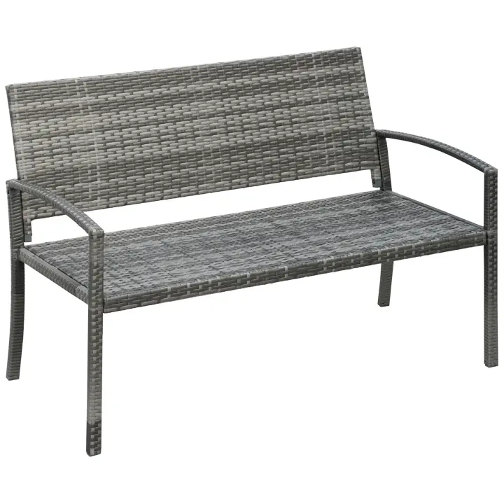 Banco de Jardín Estructura de Maple para 2 personas Banco de Balcón Capacidad de carga hasta 320 kg Gris Muebles de Jardín - 1