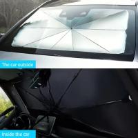 J.S ONDO   Parasol Coche Delantero, Parasol Plegable Coche con Anti UV Rayos,Sombrilla Paraguas del Coche para Lunas Delanteras, Parasol para Parabrisas de los Coche para Mayoría de Coches, SUV, Camiones 140X79CM - details 3