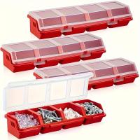Organizador Multicompartmental De Plástico Duradero Para Almacenamiento De Piezas Pequeñas Y Herramientas Caja De Joyería Y Hardware - details 1