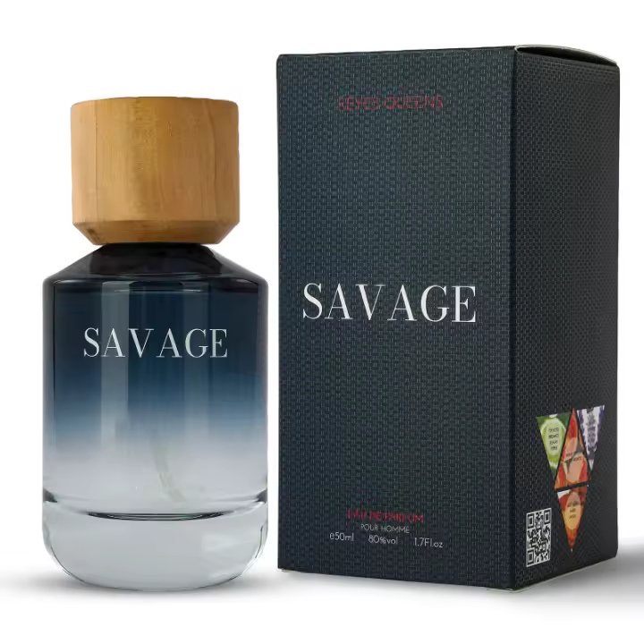 Perfume Savage para Hombre 50ml - Eau de Parfum Masculino, Fragancia Fresca y Amaderada - Aroma Elegante, Intenso y Duradero - Ideal para Hombres Seguros y Sofisticados - Regalo Perfecto - marca REYES QUEENS - 1