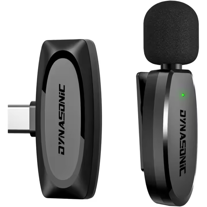 DYNASONIC DM-Pro 02 (2ª Generación) Microfono Inalambrico Profesional Android Tipo C. Micrófono de Solapa Lavalier para Movil (2,4GHz) Facebook Tiktok Video Vlog Youtube. - 1