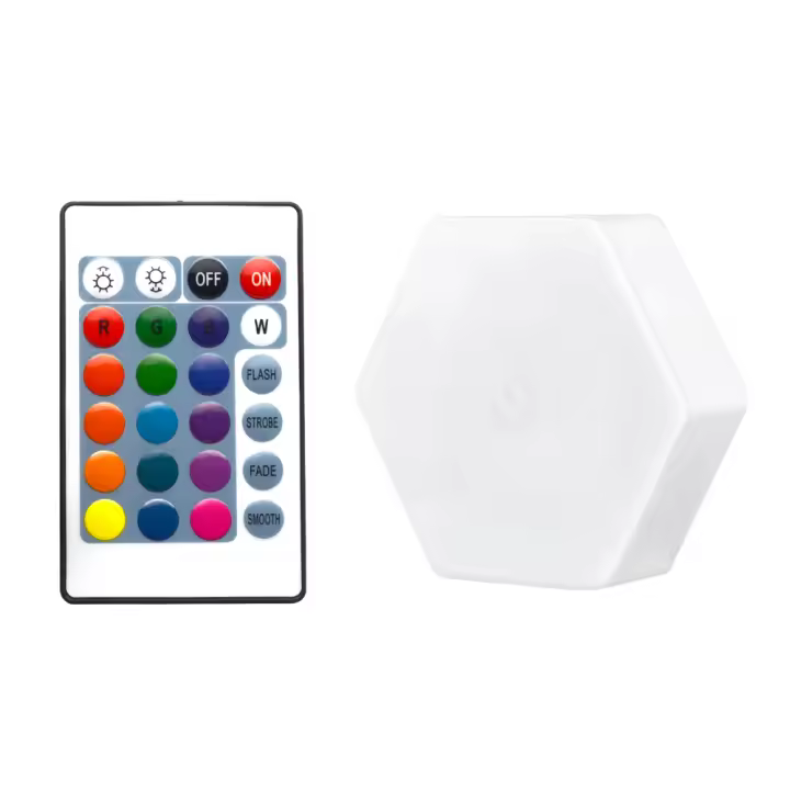 Lámpara De Pared Hexagonal RGB LED Sin Cable Con Sensor Táctil Luz Nocturna Colorida Para Dormitorio Control Remoto Lámpara De Armario - 1