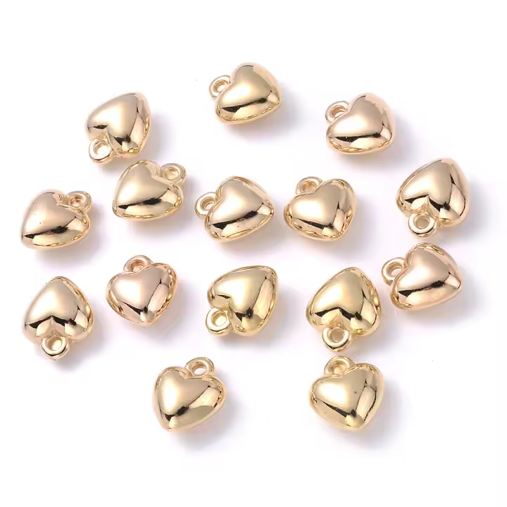 iYOE 50pcs Cuentas De Espaciador De Corazón Dorado 6-18mm Para Crear Pulseras Pendientes Collares Joyería DIY Material Plástico - 1
