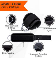 Fijaciones De Tobillo Ajustables Para Gimnasio Con Anillo D Y Hebilla Músculo Cuadriceps Y Gastrocnemio Equipo De Fitness Protección De Pies Para Ejercicios De Cable - details 2