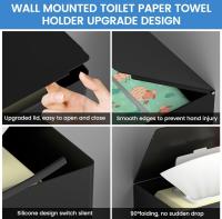 Bugucat Portarrollos para Papel Higiénico, Portarrollos Baño Portarrollo Portarrollos Baño con Caja de Almacenamiento, Portarollos Inoxidable Papel Higiénico, Taladro o Autoadhesivo Instalar - details 2