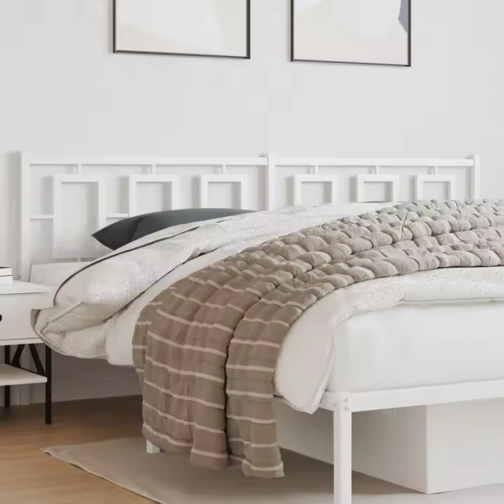 vidaXL Cabecero de metal blanco 200 cm - 1