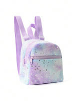 Mochila para mujer, mini mochila ajustable de felpa suave con estampado de estrellas y lunas. - details 2