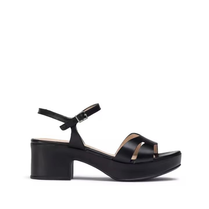 WONDERS  SANDALIA PLATAFORMA PIEL NEGRO - 1