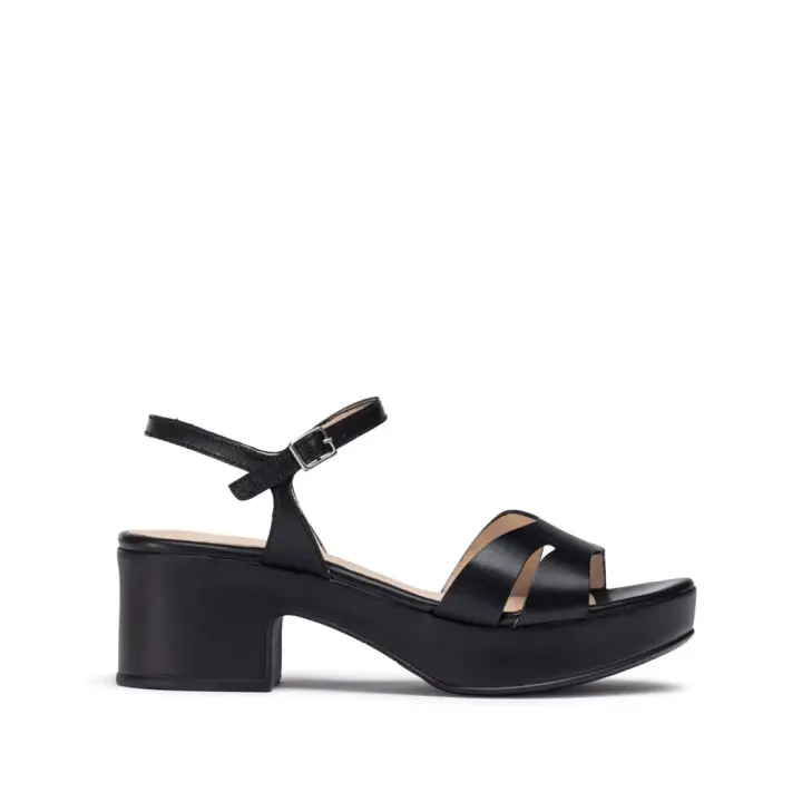 WONDERS  SANDALIA PLATAFORMA PIEL NEGRO - 1