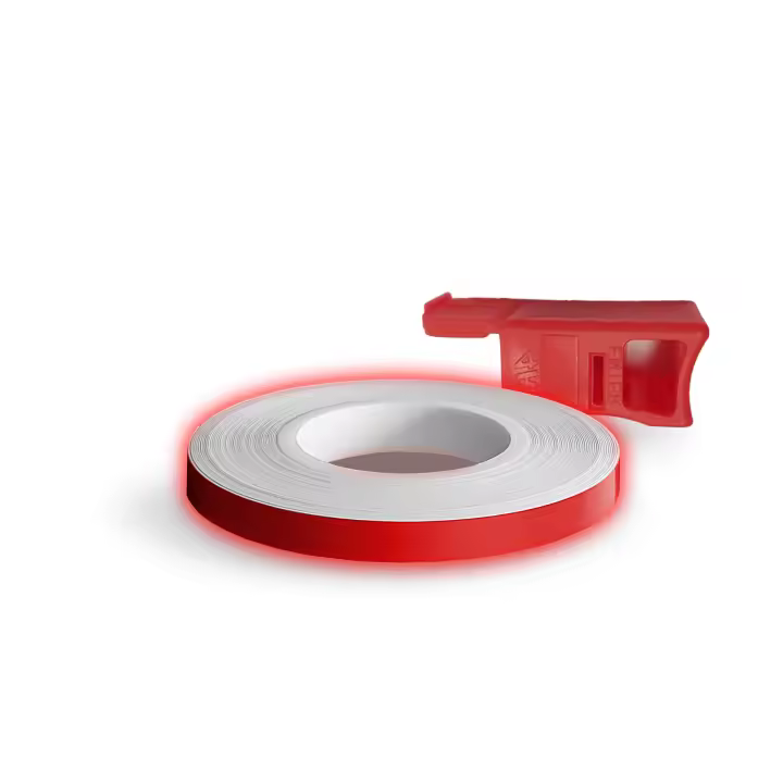 Llants de Rueda para ruedas de motorteta reflectantes Rojas de 5 mm x 6 Mt con aplicador - 1
