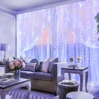 Luces De Cortina LED Con USB Y Control Remoto De 8 Modos Para Bodas Casas Fiestas Pared Ventanas Jardín Navidad Decoraciones - details 22