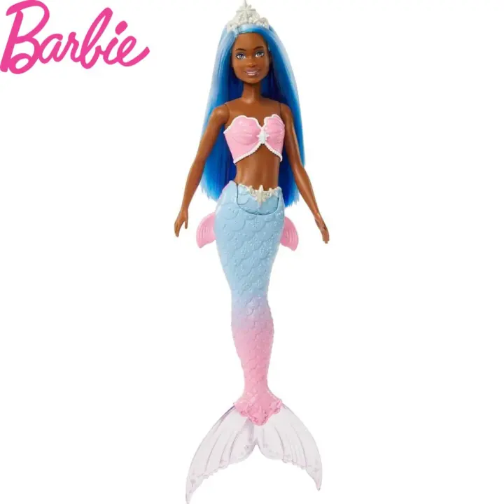 Muñeca Barbie sirena pelo azul y top rosa 30 centímetros muñeca Mattel - 1