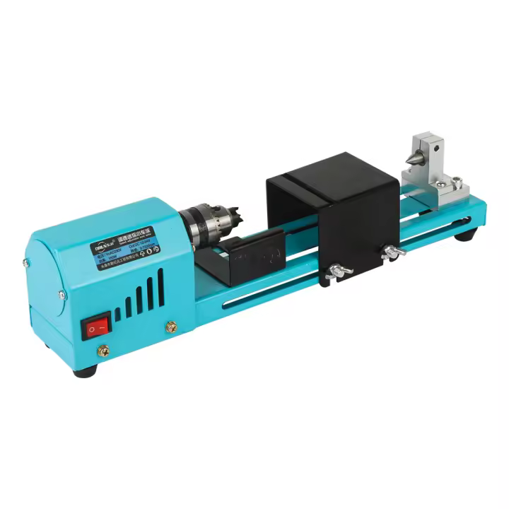 Mini Torno 150W Para La Creación De Perlas Y Bricolaje Máquina De Torno Miniatura Para Madera Y Perlas Herramienta Rotativa 12V/24V - 1