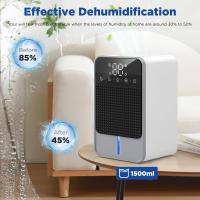 Deshumidificador, Deshumidificador de dormitorio pequeño doméstico 50 oz, Deshumidificador silencioso de segunda marcha, con luz de 7 colores en modo de sueño, apagado automático de 2 temporizadores descongelación automática, adecuado para armarios de RV - details 2