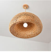 Lámpara Colgante De Bambú Pendentivo Luz De Techo Rattan Wicker Tejido a Mano Enredado Para Hogar Comedor Estilo Sudeste Asiático - details 9