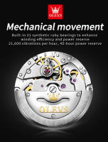Reloj Mecánico Para Hombre OLEVS9946 Resistente Al Agua Con Iluminación Luminosa Acero Inoxidable Calendario Dual Display Romano Numeral - details 6