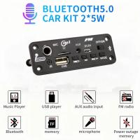 Amplificador Bluetooth 10W MP3 WMA APE Decoder Board DC 5V 5W Handsfree Microfono USB TF Carro Radio FM DIY Mp3 Juguete De Música - details 1