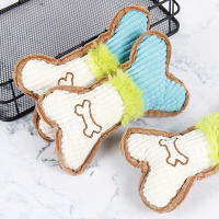 Juguete De Masticar Para Mascotas Gato Y Perro Resistente a Mordidas Con Ruido De Dientes Plush Sabor a Maíz Y Hueso Tamaño 1PC - details 1