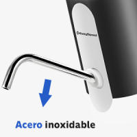 Dispensador de Agua eléctrica, Bomba de Agua,  USB-C, Bomba automática portátil con 2 adaptadores para Botellas y garrafas de 5, 8, 10, 15 y 20 litros, 1200mAh para Camping Oficina Gimnasio EasySpeed - details 3