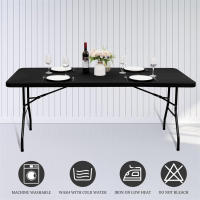 LMETJMA Funda De Mesa Rectangular Elástica Para Mesas De 6 Pies Lavable Y Plegable Cubierta De Poliéster JT898 Para Hogar Y Fiestas - details 6