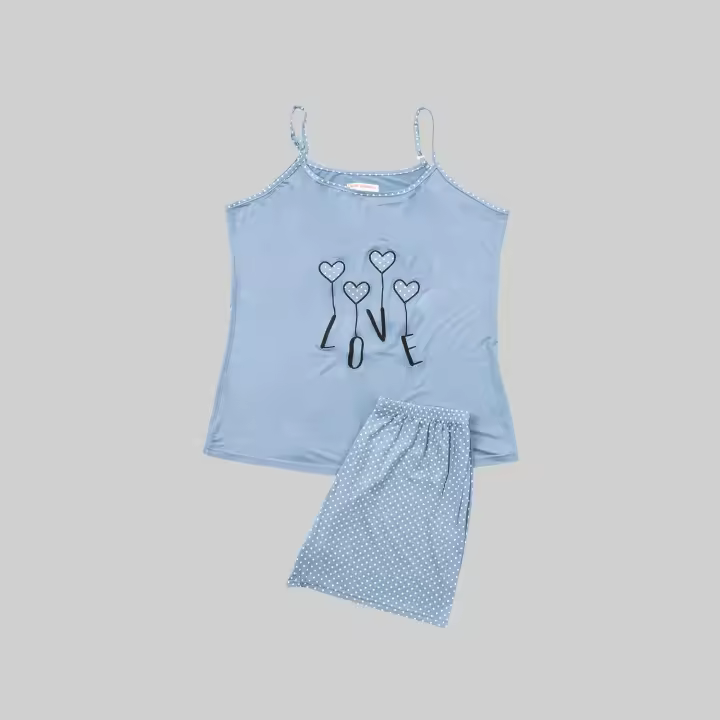 Pijama Tirantes Ligero Love Azulon - 1