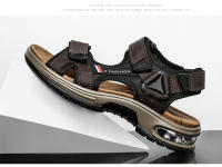 Sandalias De Verano Para Hombre En Cuero Genuino Gladiador Cómodas Para Playa Y Exteriores Tallas 38-46 Cierre Con Hebilla - details 25