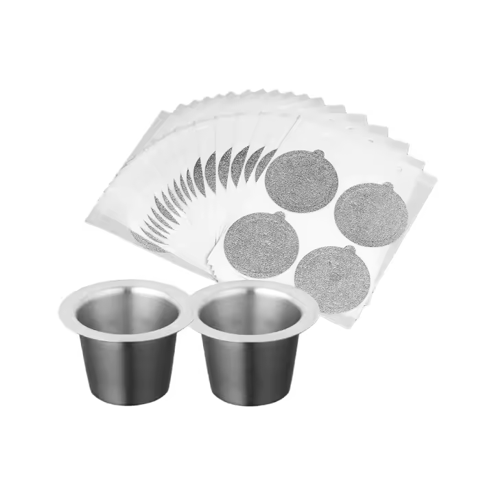 Filtro De Café Reutilizable Compatible Con Nespresso Original Tapa De Aluminio De 37MM Cubiertas De Capullos De Café Separadas - 1